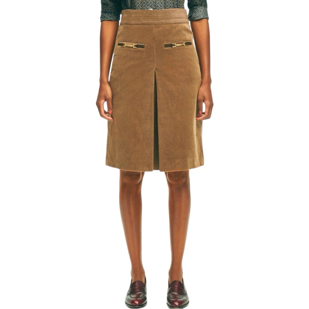 Brooks Brothers Cotton Corduroy A-Line Skirt